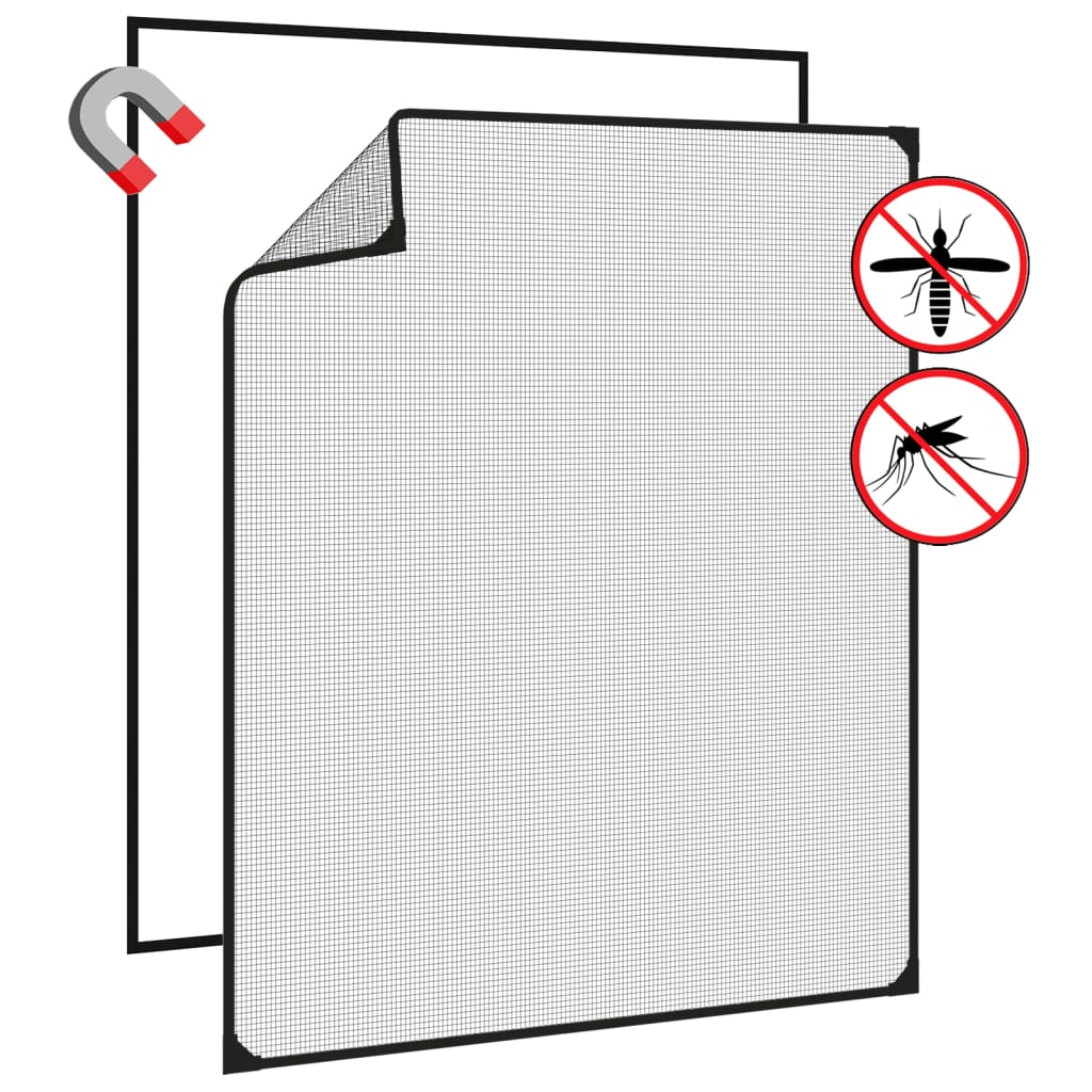 Magnet-Insektenschutz für Fenster Anthrazit 100x120 cm