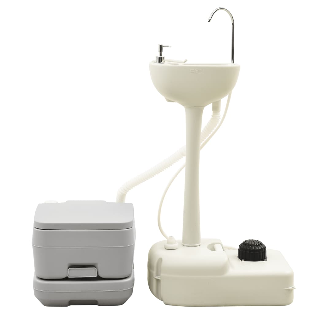 Tragbare Campingtoilette mit Waschbecken und Wasserbehälter