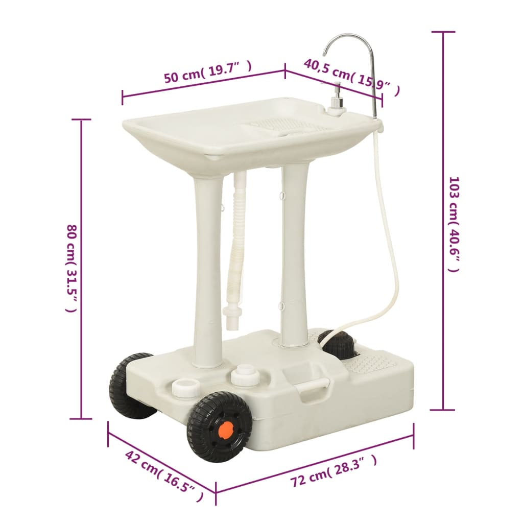 Tragbare Campingtoilette mit Waschbecken und Wasserbehälter