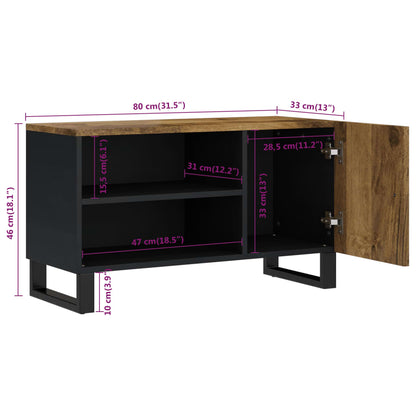 TV-Schrank 80x33x46 cm Massivholz Mango & Holzwerkstoff