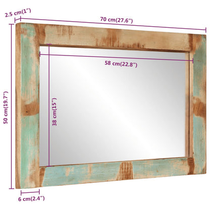 Spiegel 70x50 cm Altholz Massiv und Glas