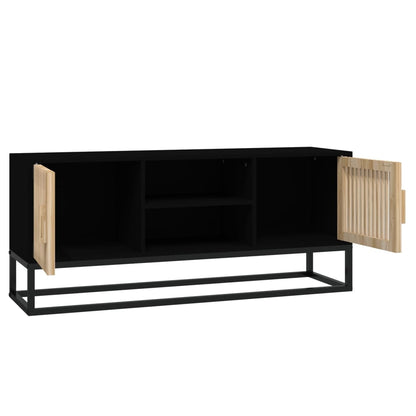 TV-Schrank Schwarz 105x30x45 cm Holzwerkstoff und Eisen