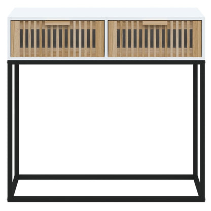 Konsolentisch Weiß 80x30x75 cm Holzwerkstoff und Eisen