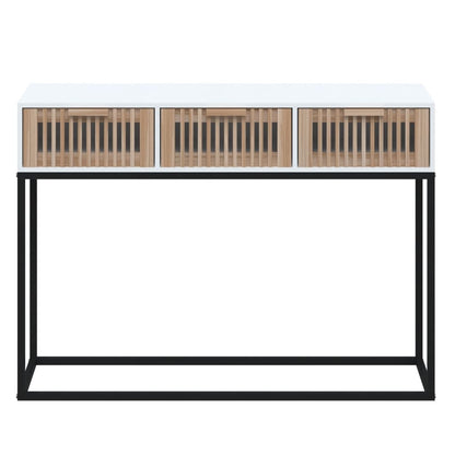 Konsolentisch Weiß 105x30x75 cm Holzwerkstoff und Eisen