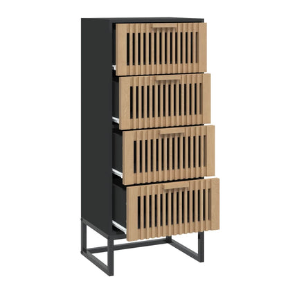 Highboard Schwarz 40x30x95 cm Holzwerkstoff