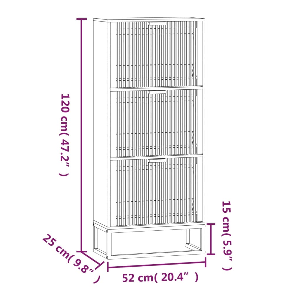 Schuhschrank Weiß 52x25x120 cm Holzwerkstoff