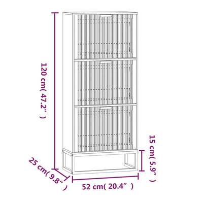 Schuhschrank Schwarz 52x25x120 cm Holzwerkstoff