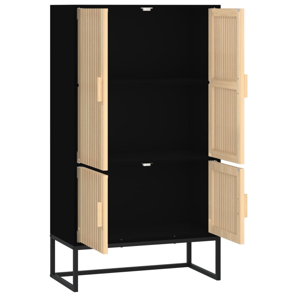 Highboard Schwarz 70x35x125 cm Holzwerkstoff