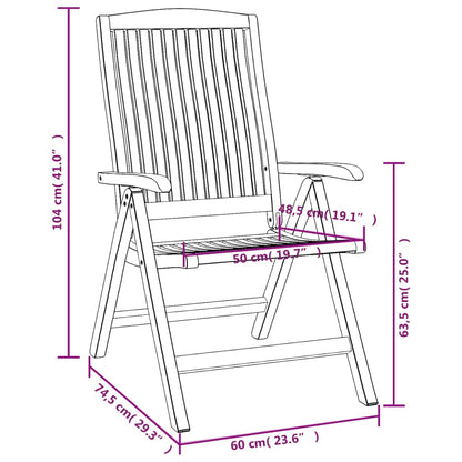 Gartenstühle 2 Stk. Verstellbar Massivholz Teak