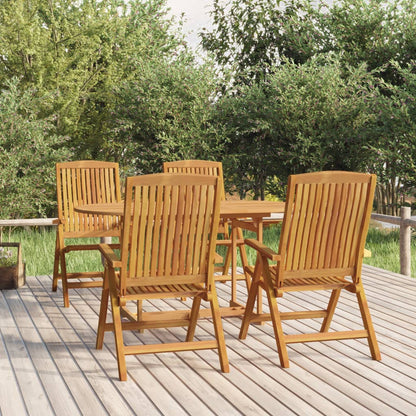 Gartenstühle 4 Stk. Verstellbar Massivholz Teak