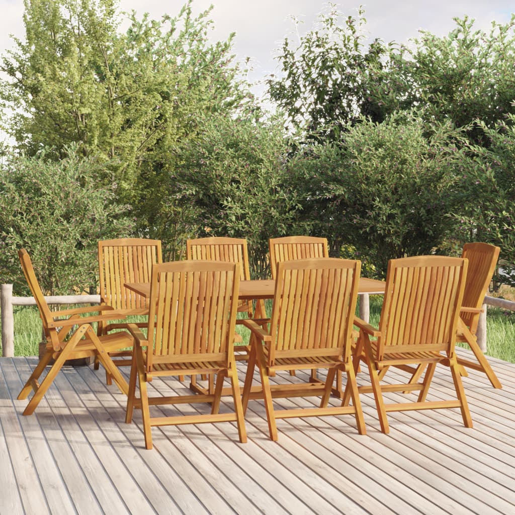 Gartenstühle 8 Stk. Verstellbar Massivholz Teak