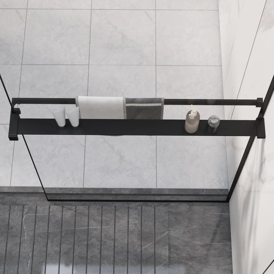 Duschablage für Begehbare Dusche Schwarz 80 cm Aluminium