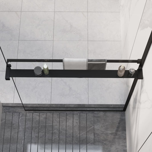 Duschablage für Begehbare Dusche Schwarz 90 cm Aluminium