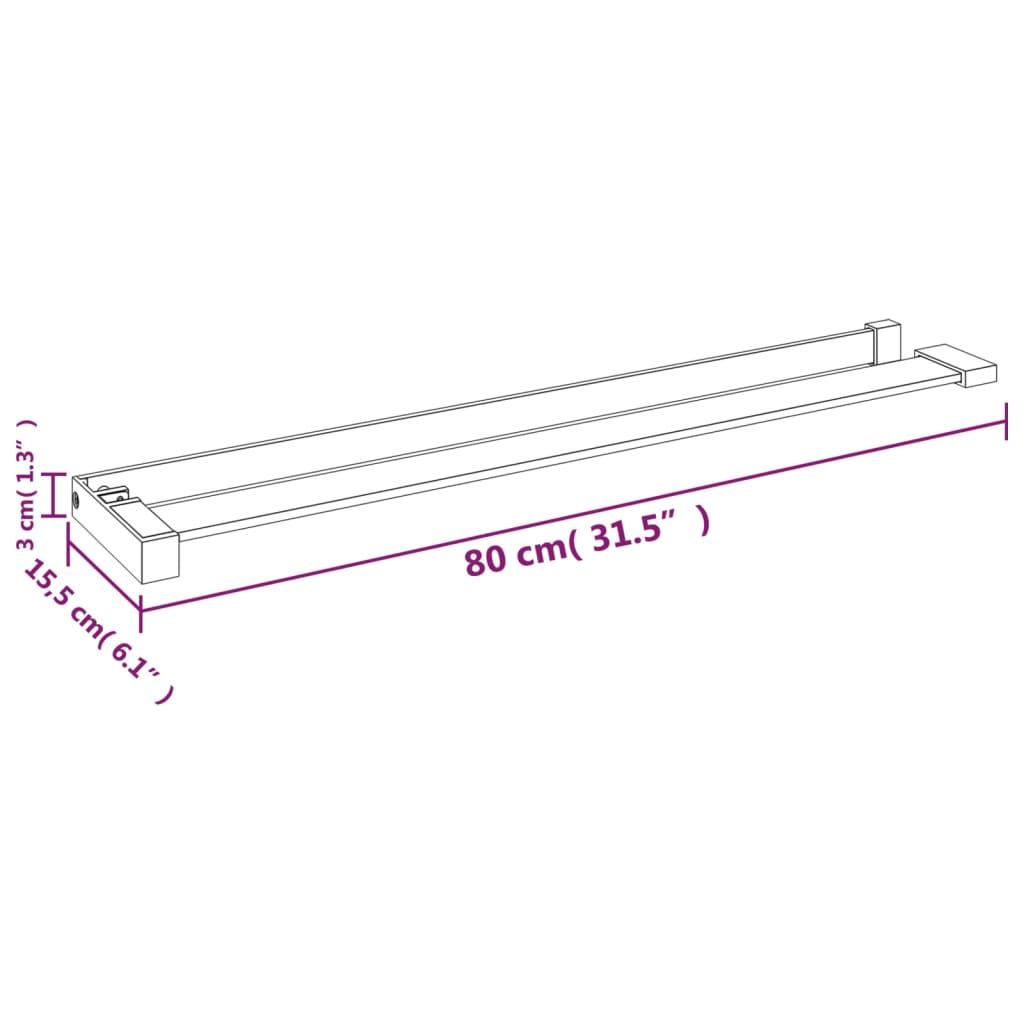 Duschablage für Begehbare Dusche Chrom 80 cm Aluminium