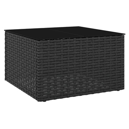 2-tlg. Garten-Lounge-Set mit Kissen Schwarz Poly Rattan