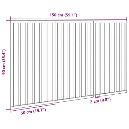 3-tlg. Hundetor Faltbar 150 cm Pappelholz