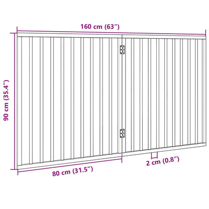 2-tlg. Hundetor Faltbar 160 cm Pappelholz