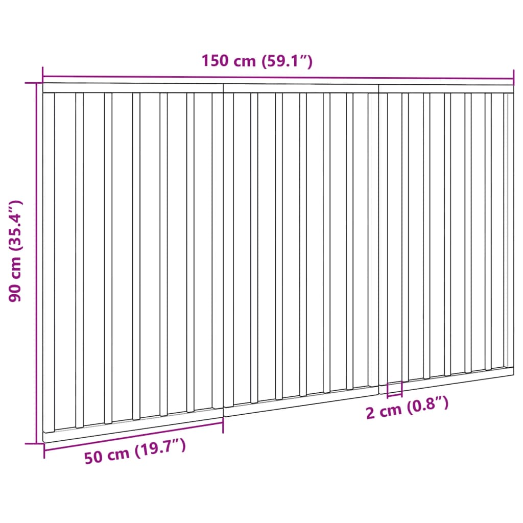 3-tlg. Hundetor Faltbar Weiß 150 cm Pappelholz