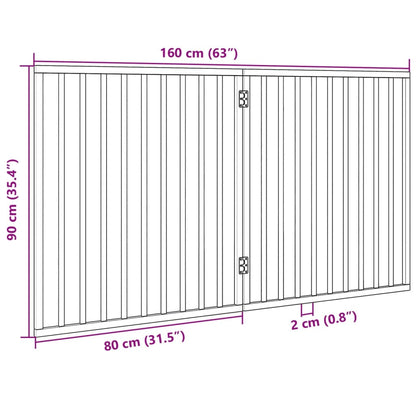 2-tlg. Hundetor Faltbar Schwarz 160 cm Pappelholz