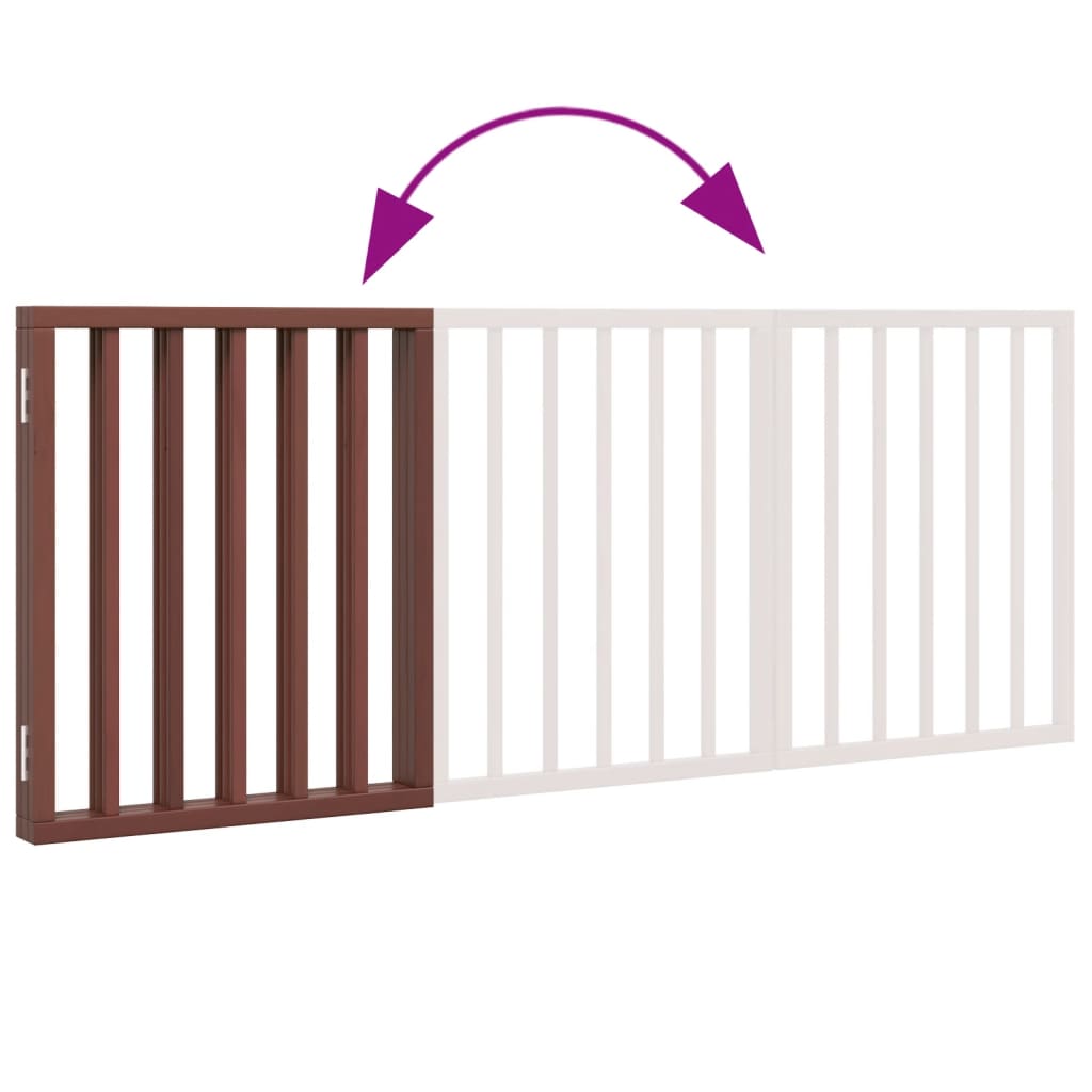 3-tlg. Hundetor Faltbar Braun 150 cm Pappelholz