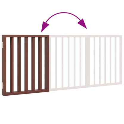 3-tlg. Hundetor Faltbar Braun 150 cm Pappelholz