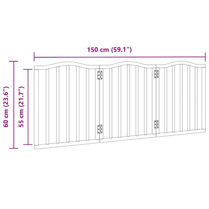 3-tlg. Hundetor Faltbar 150 cm Pappelholz