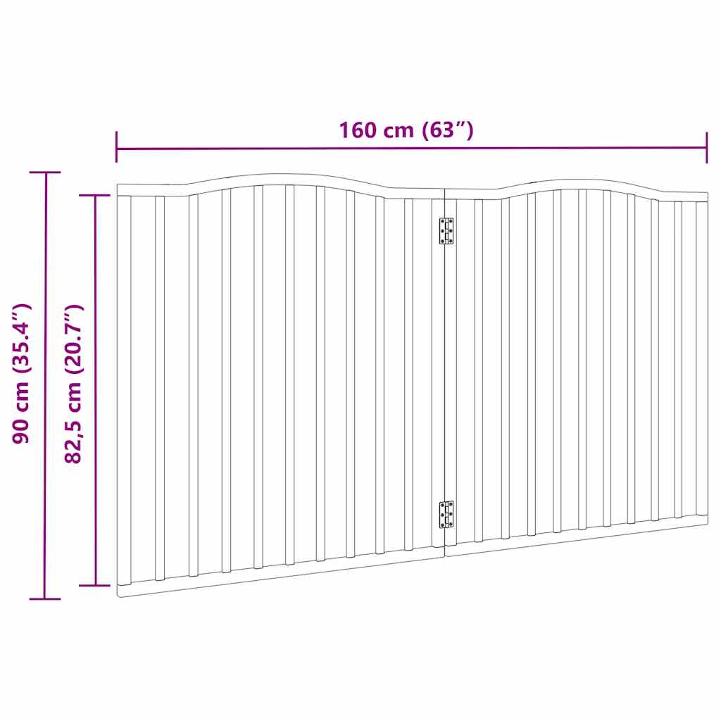 2-tlg. Hundetor Faltbar 160 cm Pappelholz