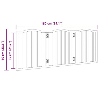 3-tlg. Hundetor Faltbar Weiß 150 cm Pappelholz