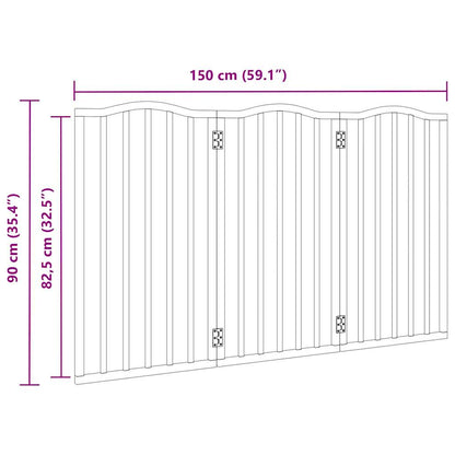 3-tlg. Hundetor Faltbar Weiß 150 cm Pappelholz