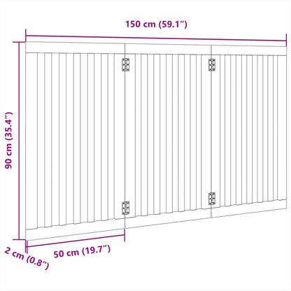 3-tlg. Hundetor Faltbar 150 cm Pappelholz