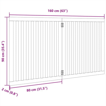 2-tlg. Hundetor Faltbar 160 cm Pappelholz