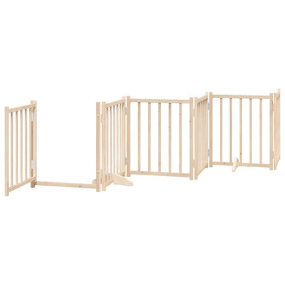 6-tlg. Hundetor mit Tür Faltbar 300 cm Massivholz Tanne