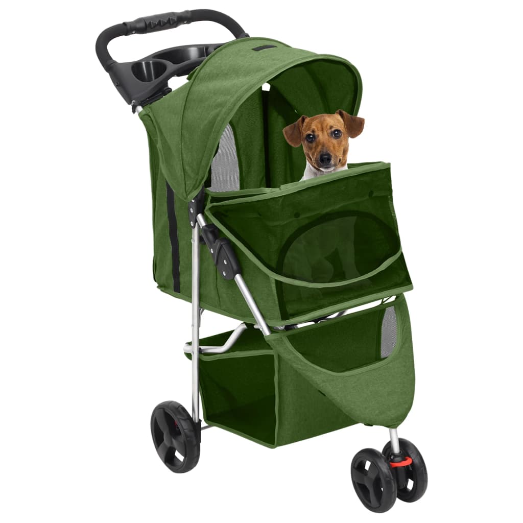 Hundewagen Faltbar Grün 80x46x98 cm Oxford-Gewebe