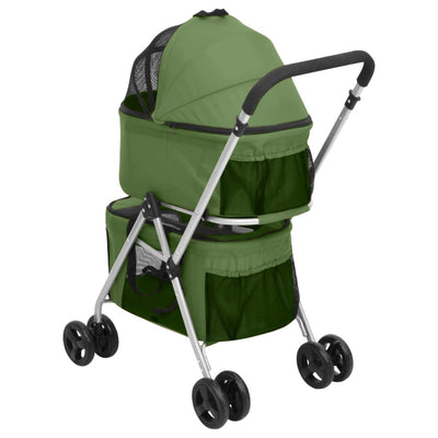 Hundewagen für 2 Hunde Faltbar Grün 83x48x97 cm Oxford-Gewebe