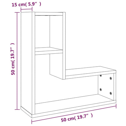 Wandregale 2 Stk. Grau Sonoma 50x15x50 cm Holzwerkstoff