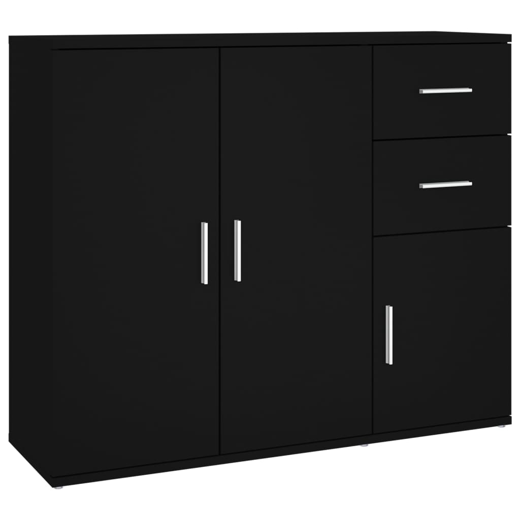 Sideboard Schwarz 91x29,5x75 cm Holzwerkstoff