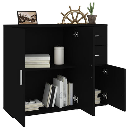 Sideboard Schwarz 91x29,5x75 cm Holzwerkstoff