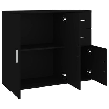 Sideboard Schwarz 91x29,5x75 cm Holzwerkstoff