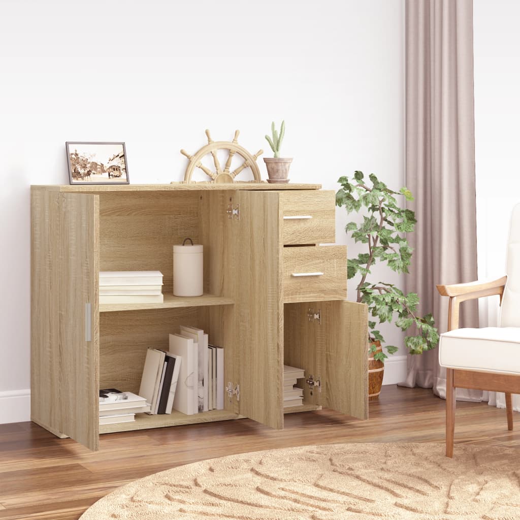 Sideboard Sonoma-Eiche 91x29,5x75 cm Holzwerkstoff