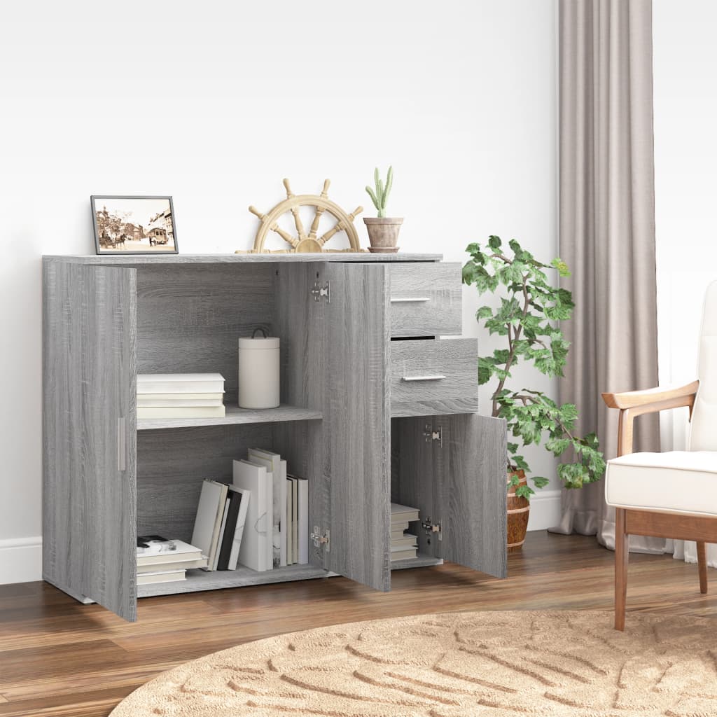 Sideboard Grau Sonoma 91x29,5x75 cm Holzwerkstoff