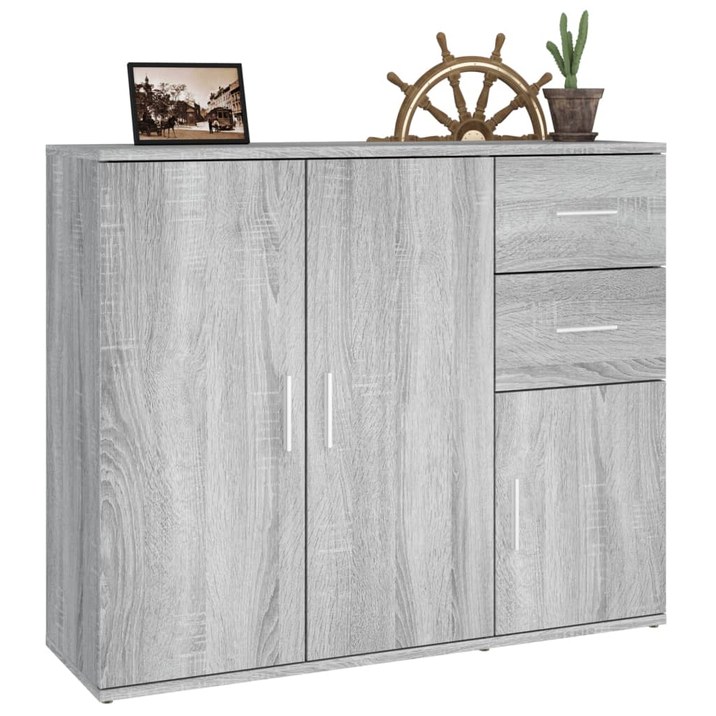 Sideboard Grau Sonoma 91x29,5x75 cm Holzwerkstoff