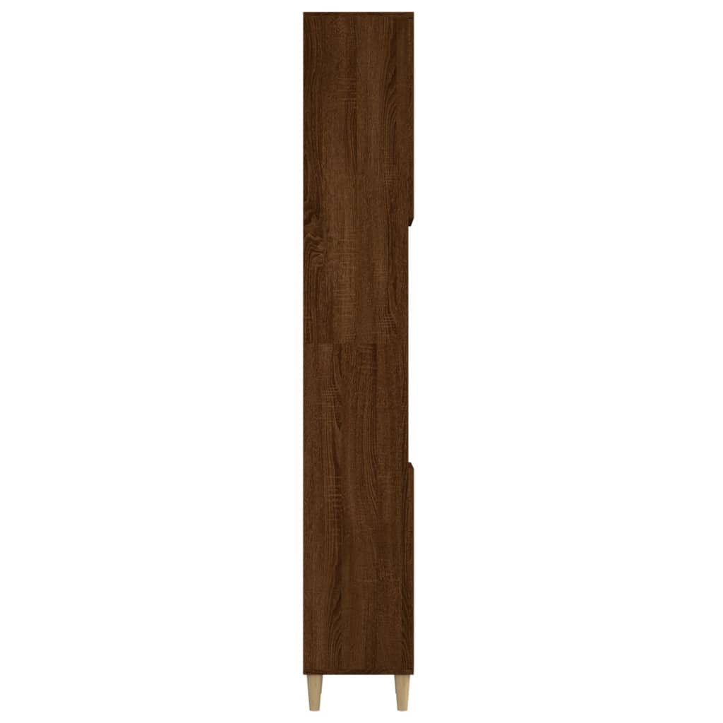 Badschrank Braun Eichen-Optik 30x30x190 cm Holzwerkstoff