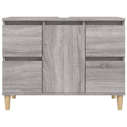 Waschbeckenunterschrank Grau Sonoma 80x33x60 cm Holzwerkstoff