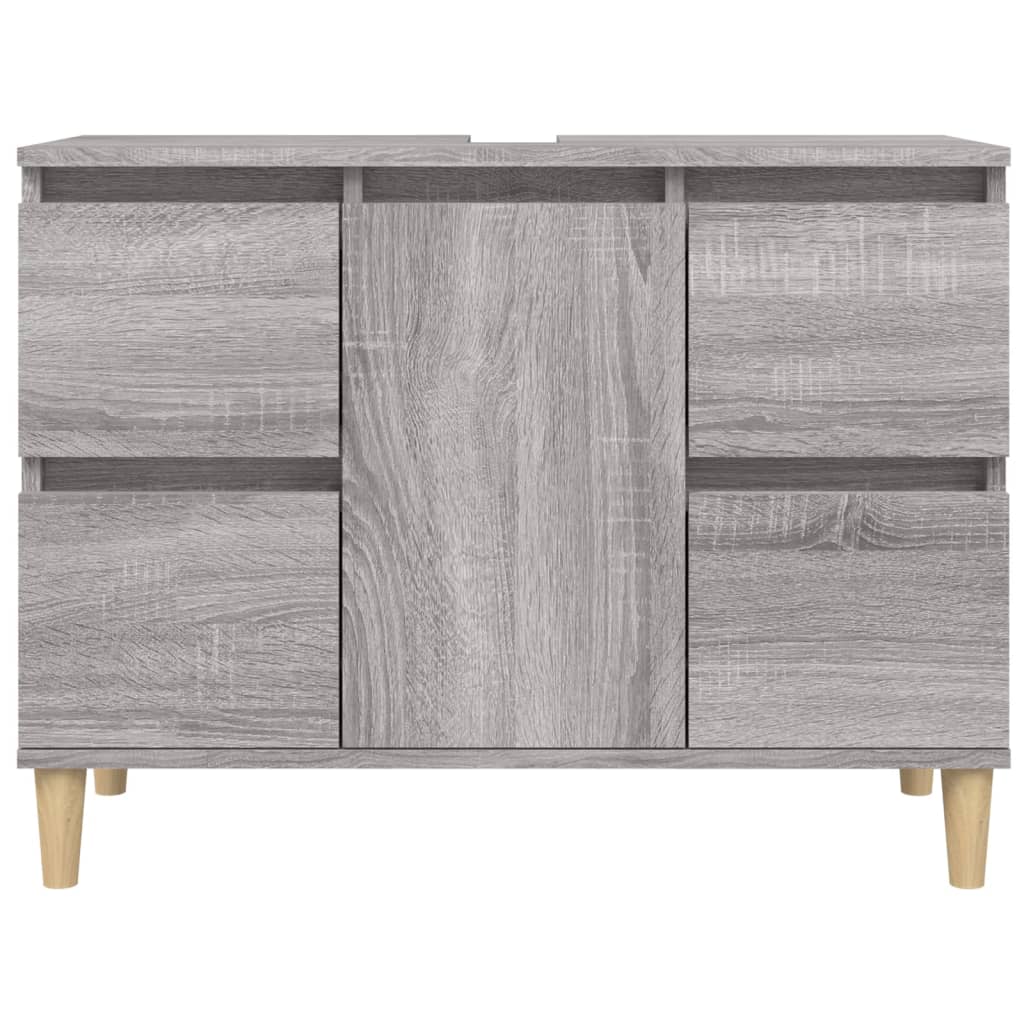 Waschbeckenunterschrank Grau Sonoma 80x33x60 cm Holzwerkstoff