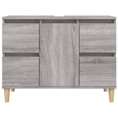 Waschbeckenunterschrank Grau Sonoma 80x33x60 cm Holzwerkstoff