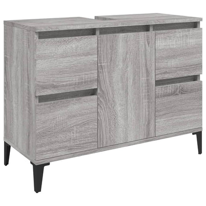 Waschbeckenunterschrank Grau Sonoma 80x33x60 cm Holzwerkstoff