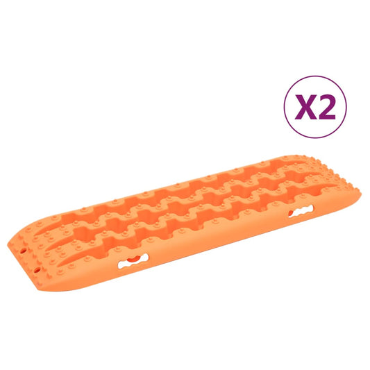 Traktionsmatten 2 Stk. Orange 106x30,5x7 cm Nylon