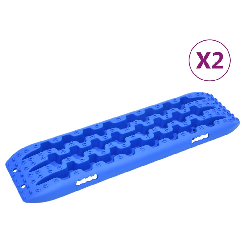 Traktionsmatten 2 Stk. Blau 106x30,5x7 cm Nylon