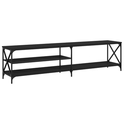 TV-Schrank Schwarz 200x40x50 cm Holzwerkstoff und Metall