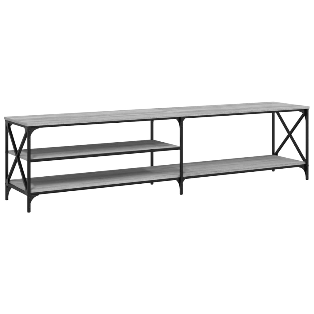 TV-Schrank Grau Sonoma 200x40x50 cm Holzwerkstoff und Metall